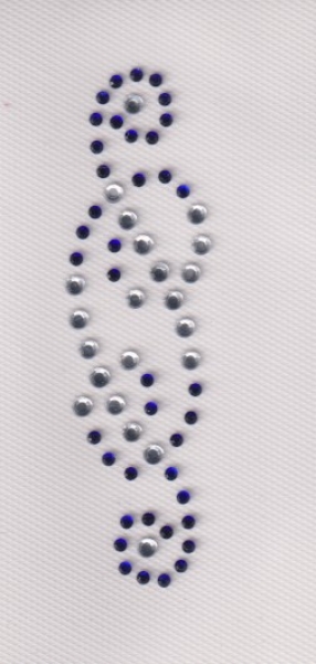 Tribal aus Strass zum Aufbügeln  crystal - blau